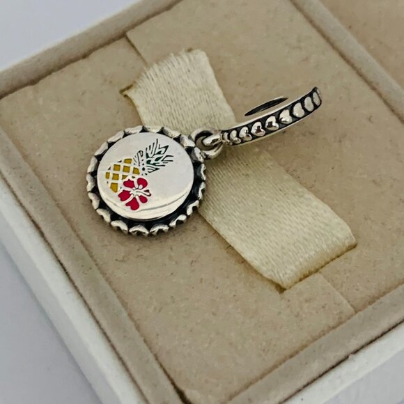 🧜🏾♀️🎀Pandora Pineapple Flowers Charm Aloha Hawaii Aloha Charm - Picture 2 of 4